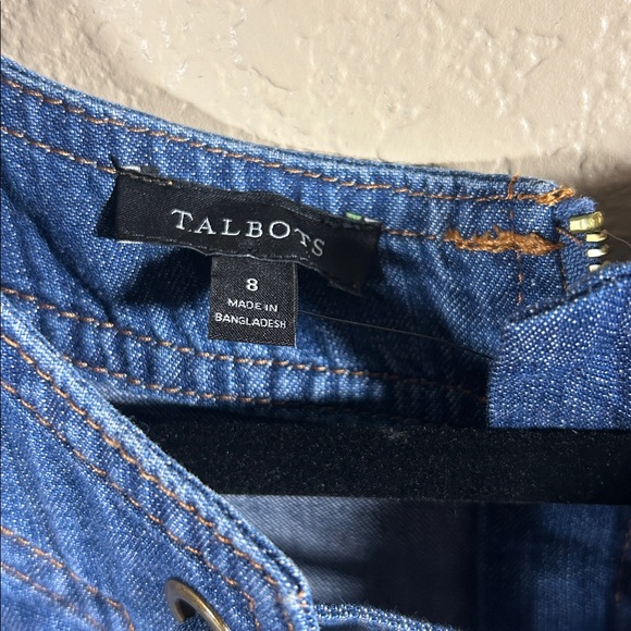 Talbots Blue Denim Lace-Up Dress Stated Piece NWT - Picture 2 of 5